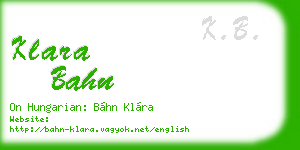 klara bahn business card